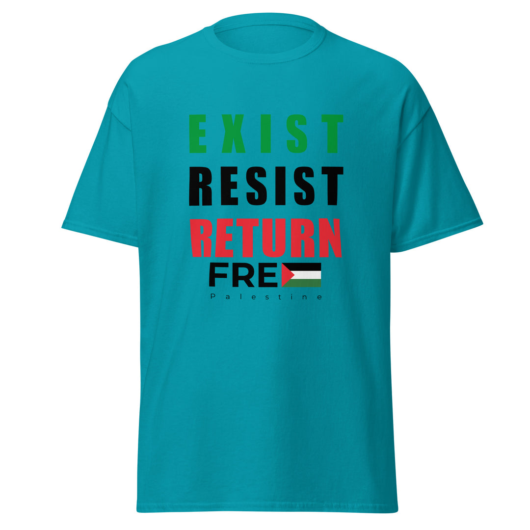 Men’s Classic Tee - Exist. Resist. Return., Tropical Blue