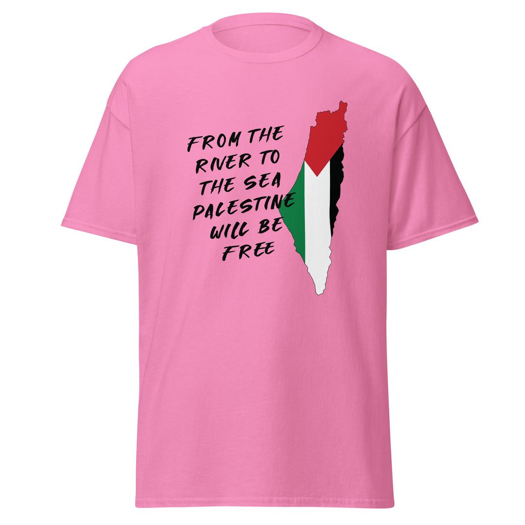 Men’s Classic Tee - From the River to the Sea, Azalea
