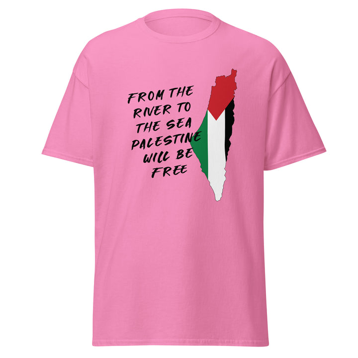 Men’s Classic Tee - From the River to the Sea, Azalea