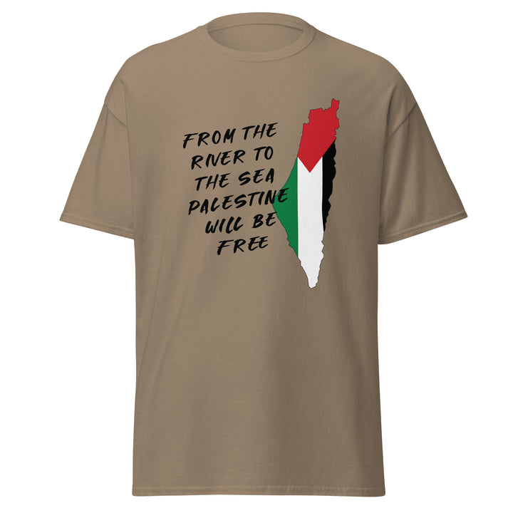 Men’s Classic Tee - From the River to the Sea, Brown Savana