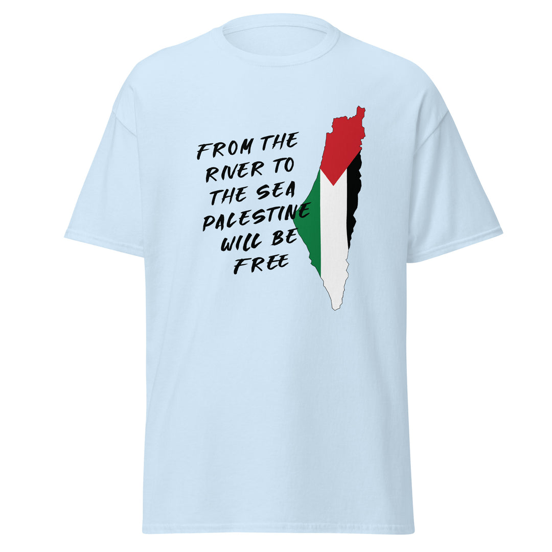 Men’s Classic Tee - From the River to the Sea, Light Blue