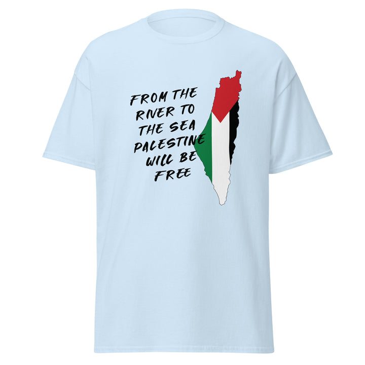 Men’s Classic Tee - From the River to the Sea, Light Blue