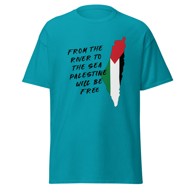Men’s Classic Tee - From the River to the Sea, Tropical Blue