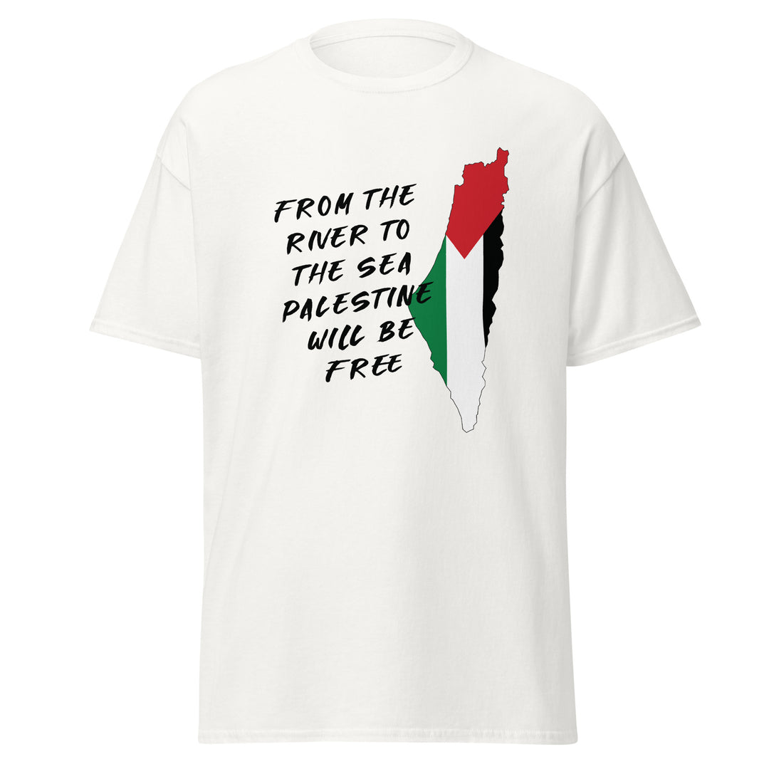 Men’s Classic Tee - From the River to the Sea, White