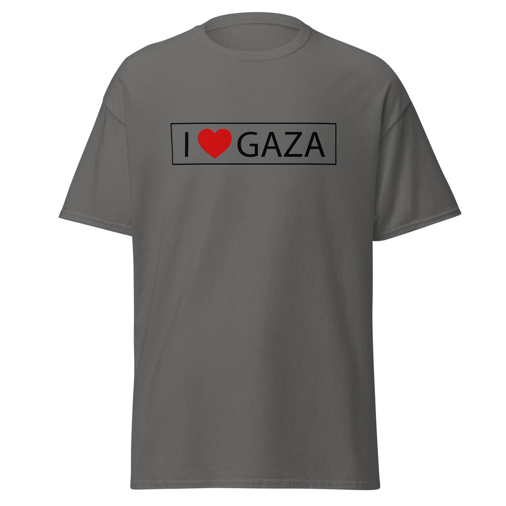 Men’s Classic Tee - I Love Gaza, Charcoal
