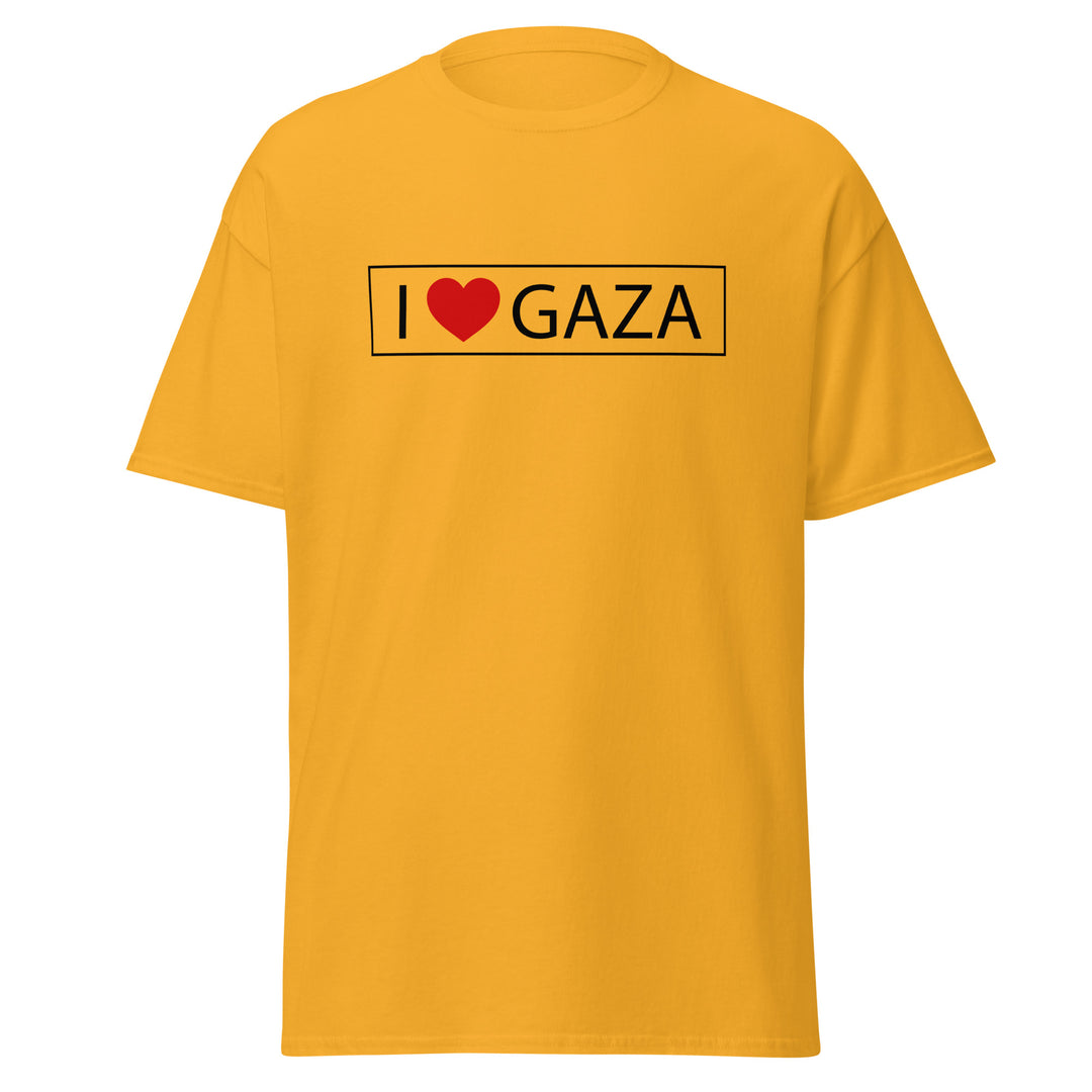 Men’s Classic Tee - I Love Gaza, Gold