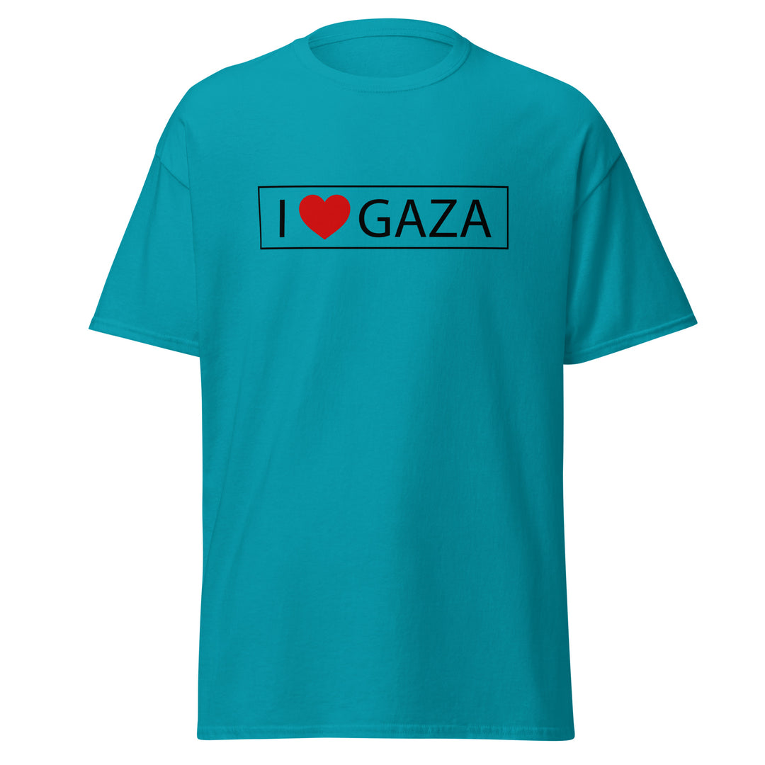 Men’s Classic Tee - I Love Gaza, Tropical Blue