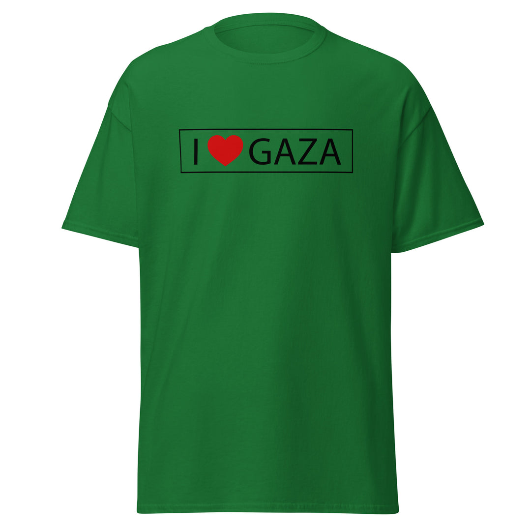 Men’s Classic Tee - I Love Gaza, Turf Green