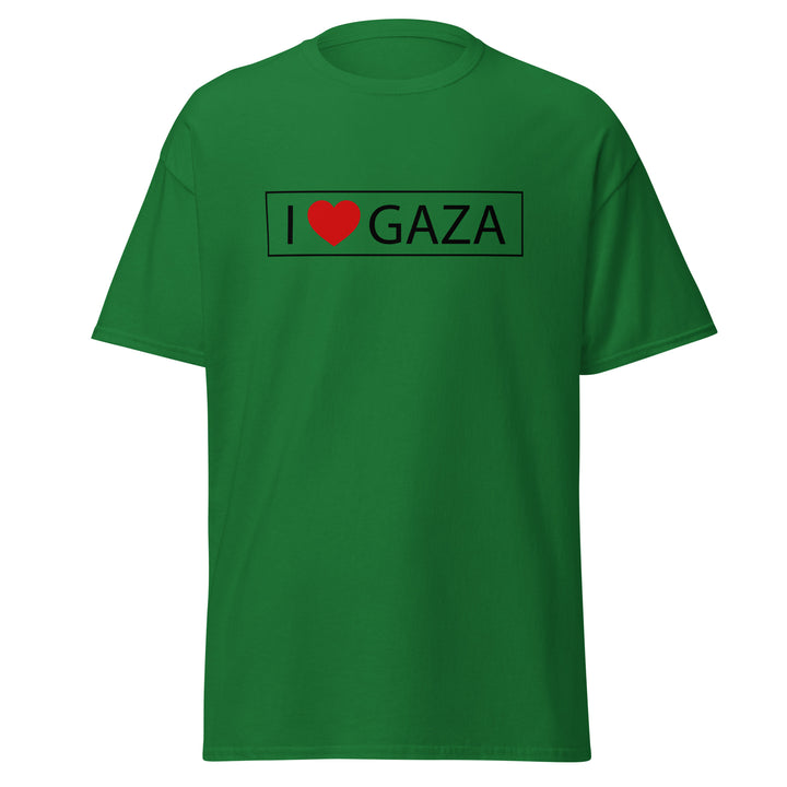 Men’s Classic Tee - I Love Gaza, Turf Green