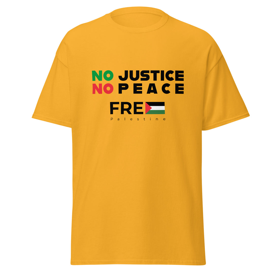 Men’s Classic Tee - No Justice No Peace, Gold