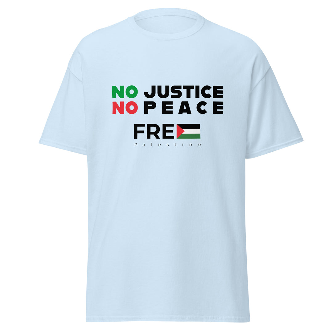 Men’s Classic Tee - No Justice No Peace, Light Blue