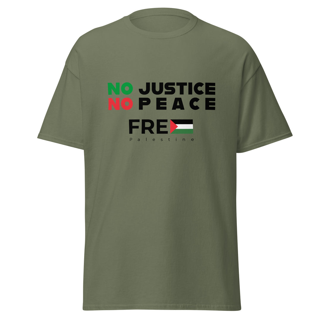 Men’s Classic Tee - No Justice No Peace, Military Green