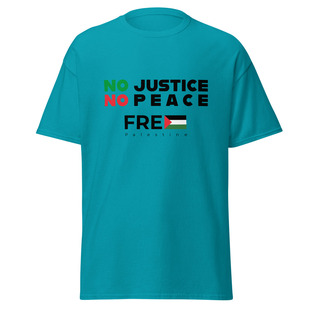 Men’s Classic Tee - No Justice No Peace, Tropical Blue