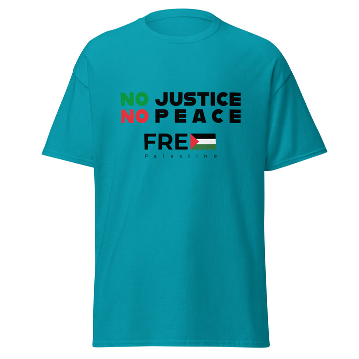 Men’s Classic Tee - No Justice No Peace, Tropical Blue