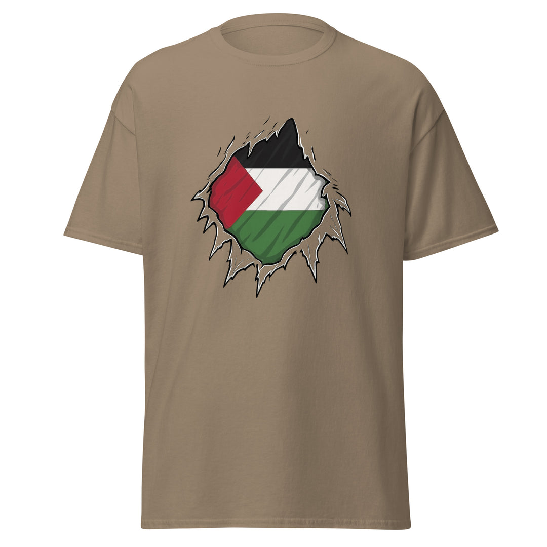 Men’s Classic Tee - Palestine Hero, Brown Savana
