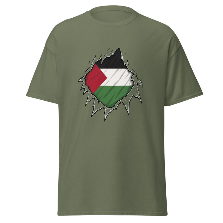 Men’s Classic Tee - Palestine Hero, Military Green