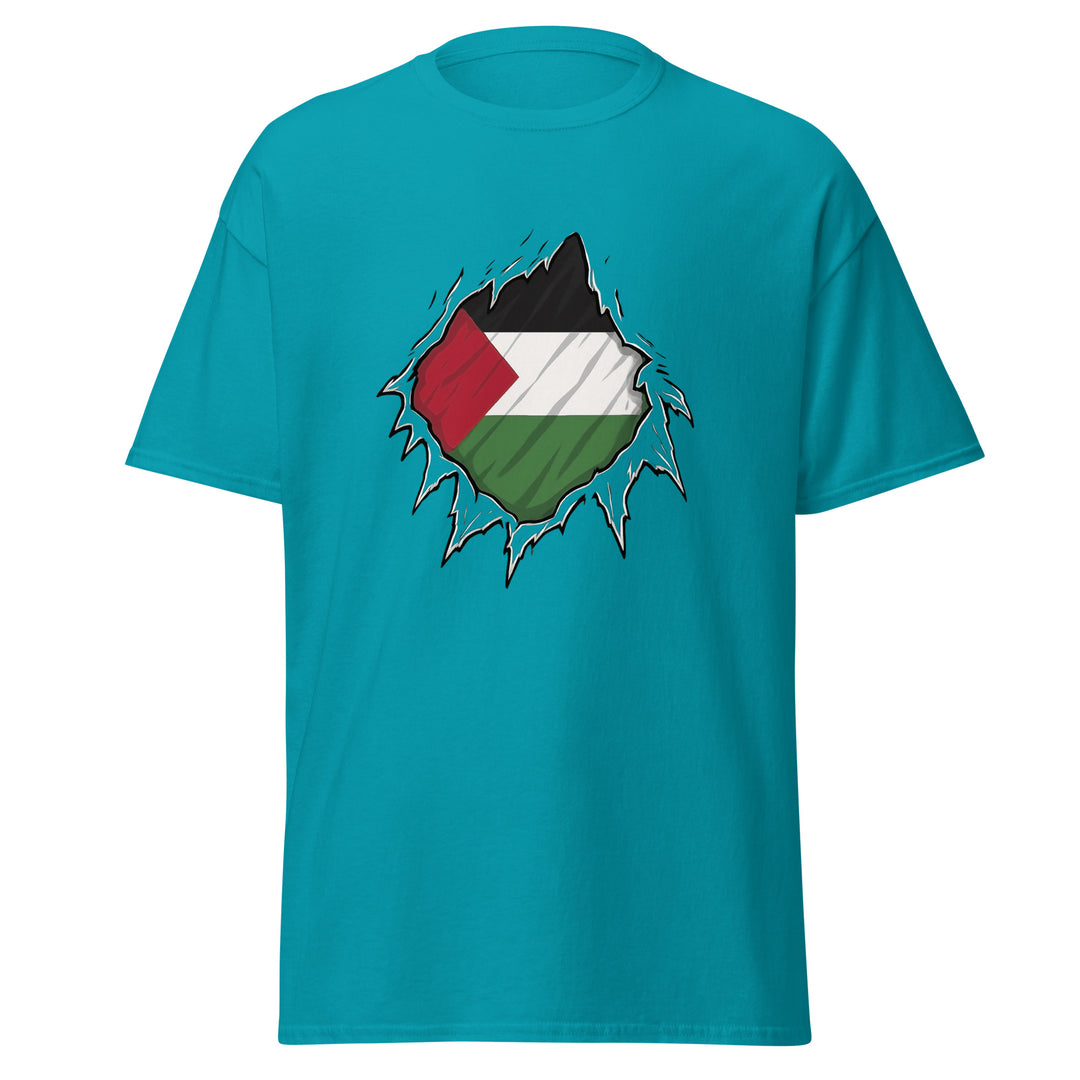 Men’s Classic Tee - Palestine Hero, Tropical Blue