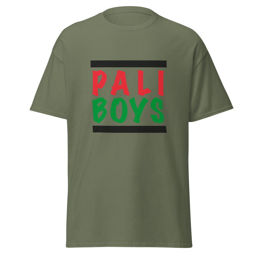 Men’s Classic Tee - Palestinian Boys, Military Green
