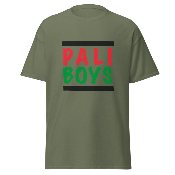 Men’s Classic Tee - Palestinian Boys, Military Green