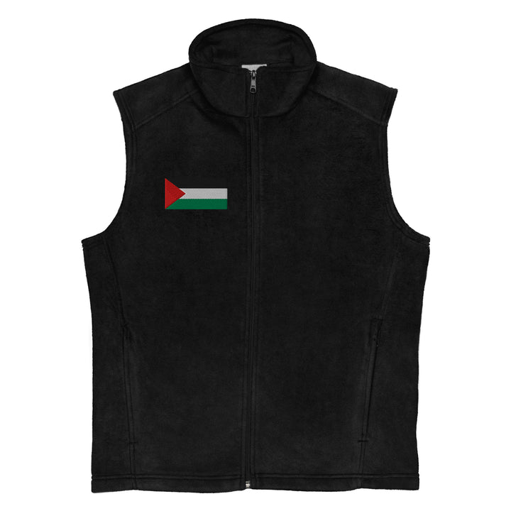 Men’s Columbia fleece vest - Palestine Flag, Mens Columbia Fleece Vest Black