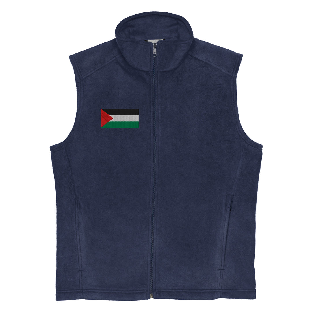 Men’s Columbia fleece vest - Palestine Flag, Mens Columbia Fleece Vest Collegiate Navy
