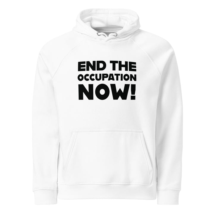 Men’s Eco Raglan Hoodie - End the Occupation Now!, Eco Raglan Hoodie White