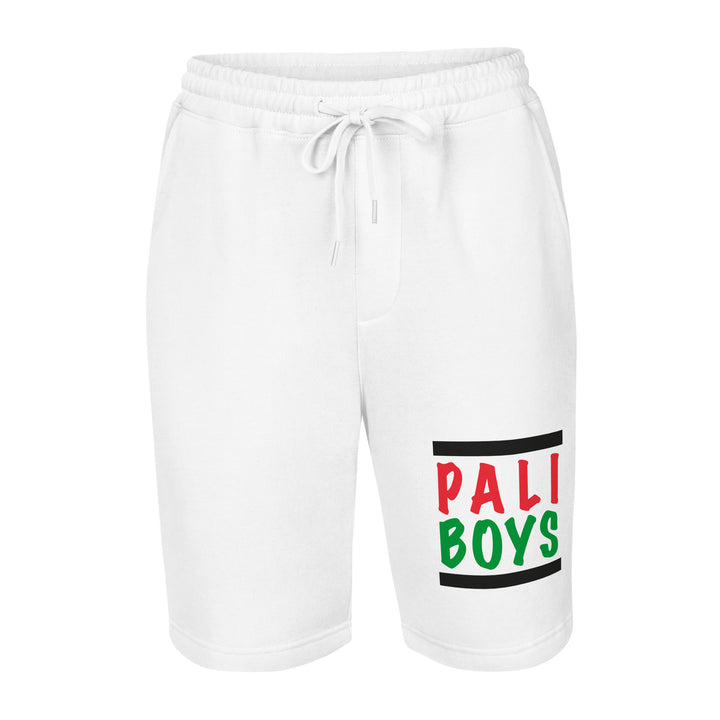 Men’s Fleece Shorts - Palestinian Boys, Mens Fleece Shorts White