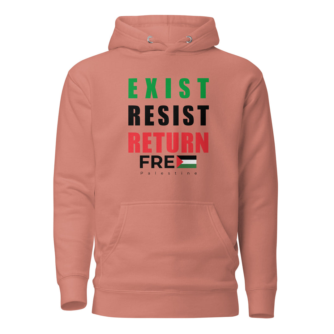 Men’s Hoodie - Exist. Resist. Return., Dusty Rose