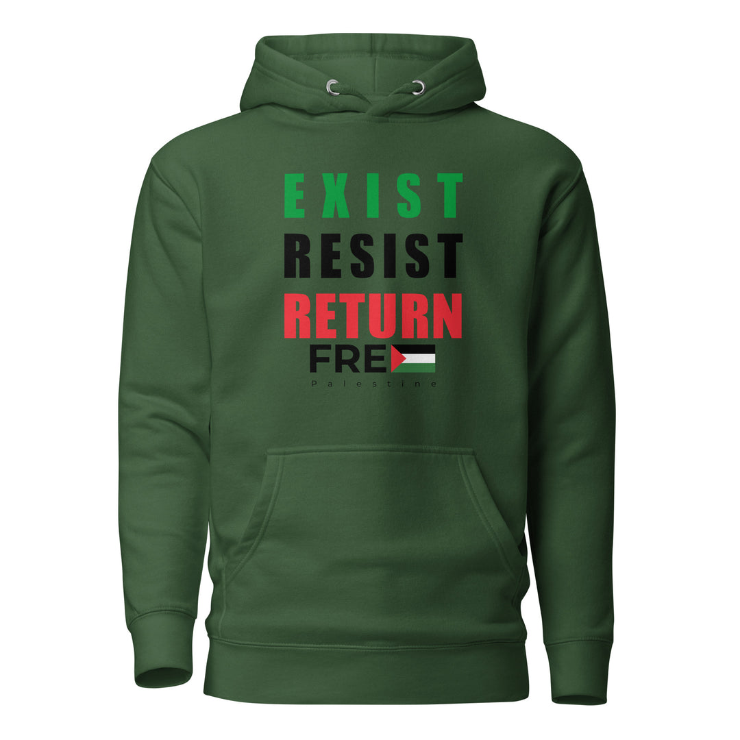 Men’s Hoodie - Exist. Resist. Return., Forest Green