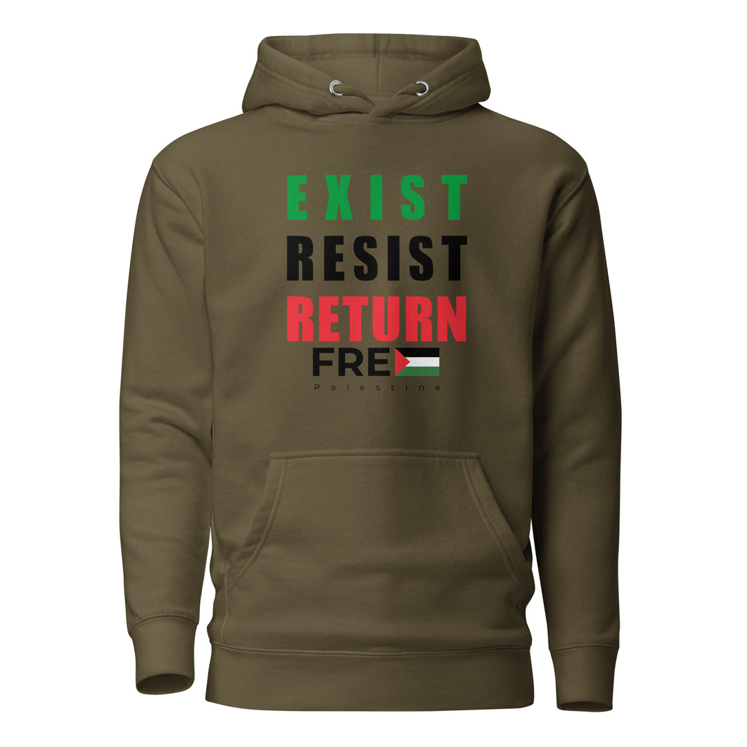 Men’s Hoodie - Exist. Resist. Return., Military Green