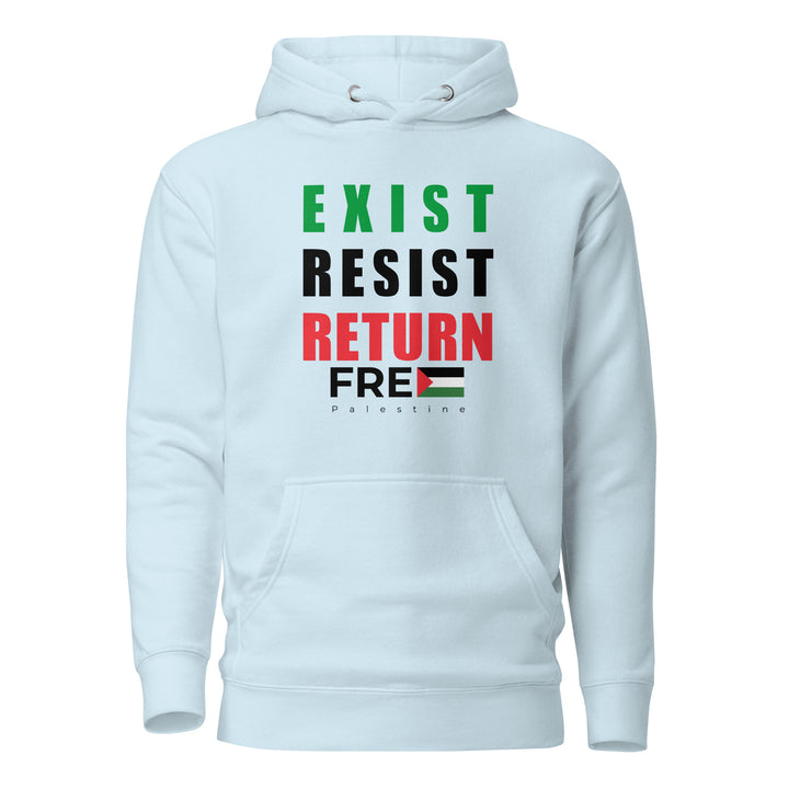Men’s Hoodie - Exist. Resist. Return., Sky Blue