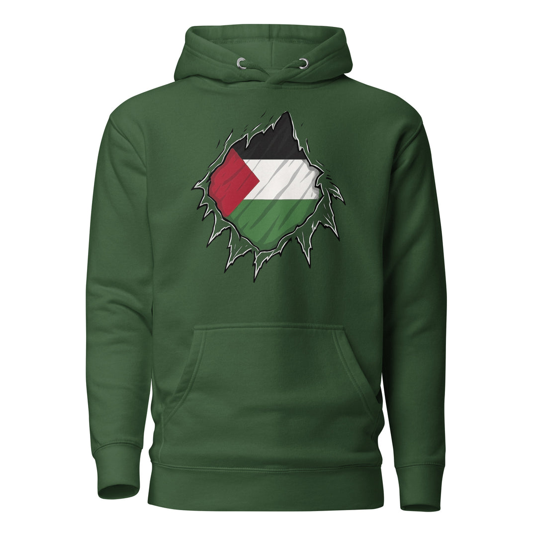 Men’s Hoodie - Palestine Hero, Forest Green