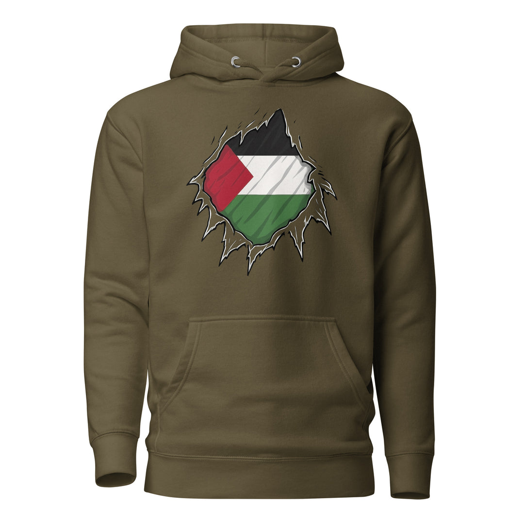 Men’s Hoodie - Palestine Hero, Military Green