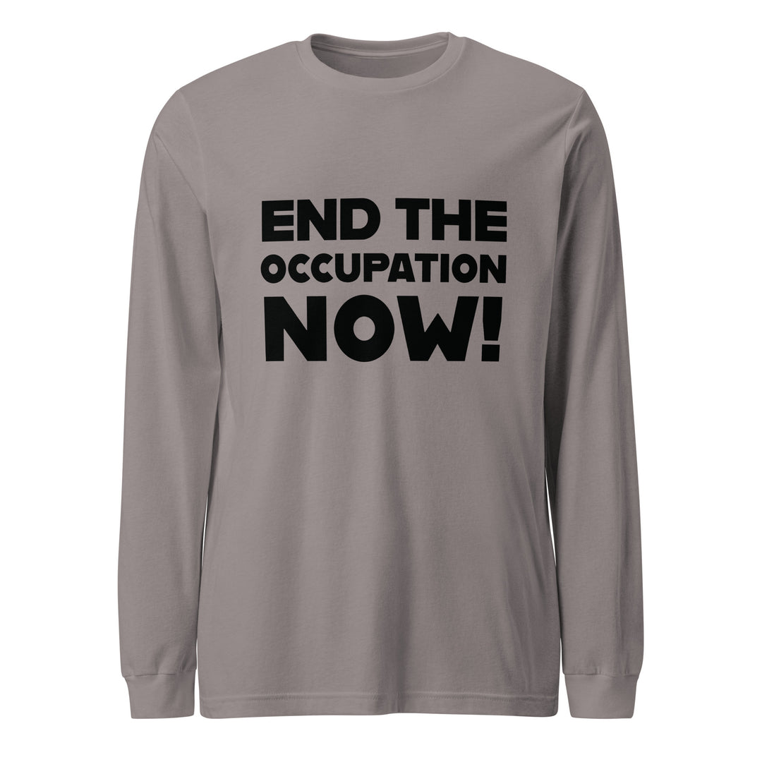 Men’s Long Sleeve Tee - End the Occupation Now!, Storm