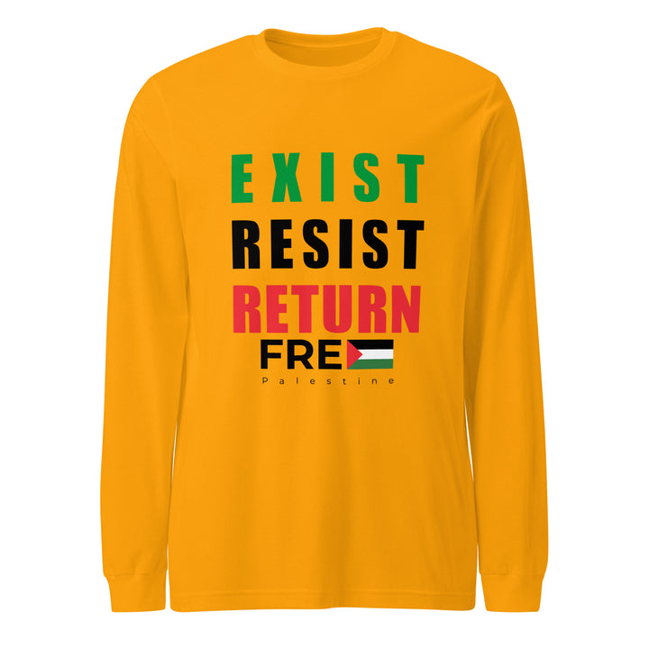 Men’s Long Sleeve Tee - Exist. Resist. Return., Gold