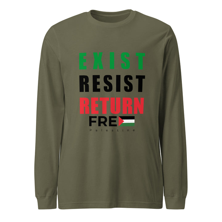 Men’s Long Sleeve Tee - Exist. Resist. Return., Military Green