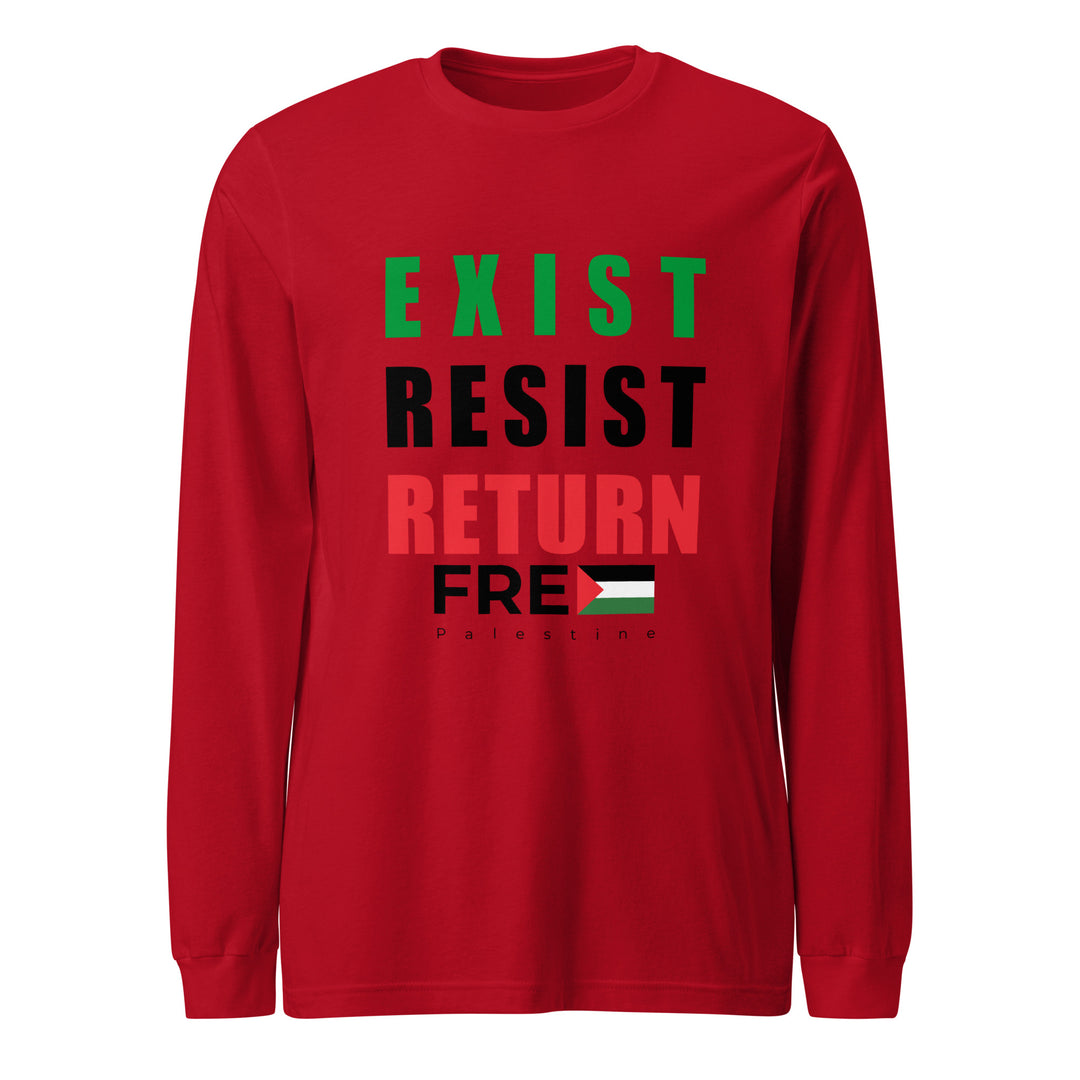 Men’s Long Sleeve Tee - Exist. Resist. Return., Red