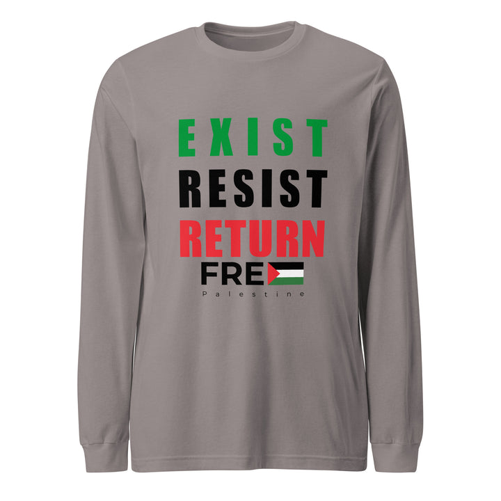 Men’s Long Sleeve Tee - Exist. Resist. Return., Storm