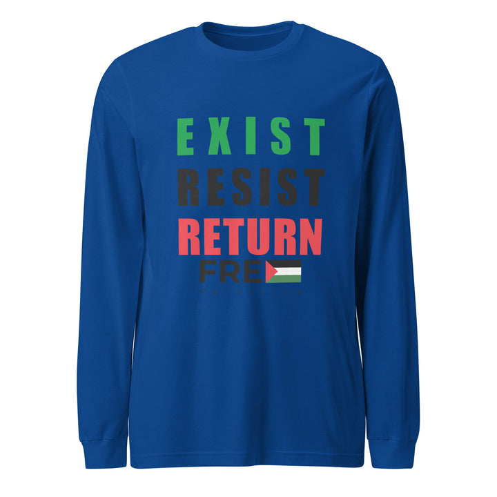 Men’s Long Sleeve Tee - Exist. Resist. Return., True Royal