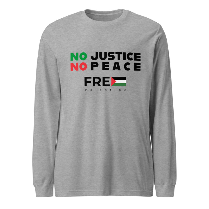 Men’s Long Sleeve Tee - No Justice No Peace, Heather