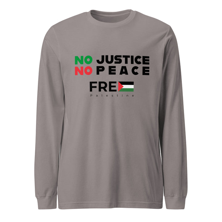 Men’s Long Sleeve Tee - No Justice No Peace, Storm