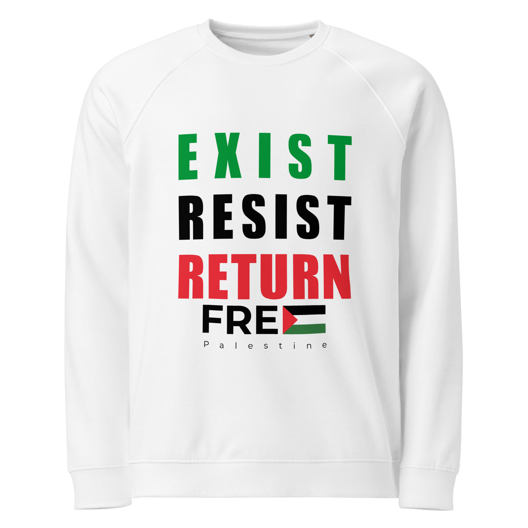 Men’s Organic Raglan Sweatshirt - Exist. Resist. Return., White