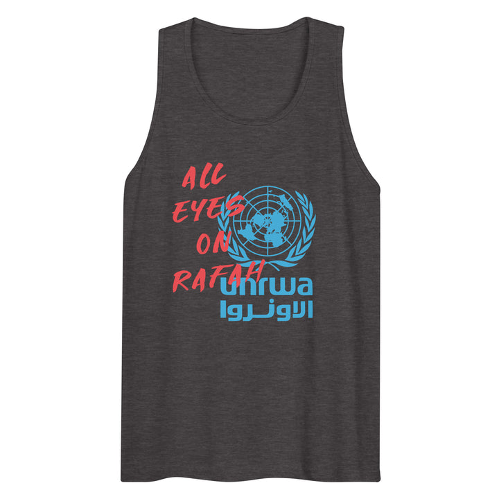 Men’s premium tank top - All Eyes on Rafah, Mens Premium Tank Top Charcoal Heather