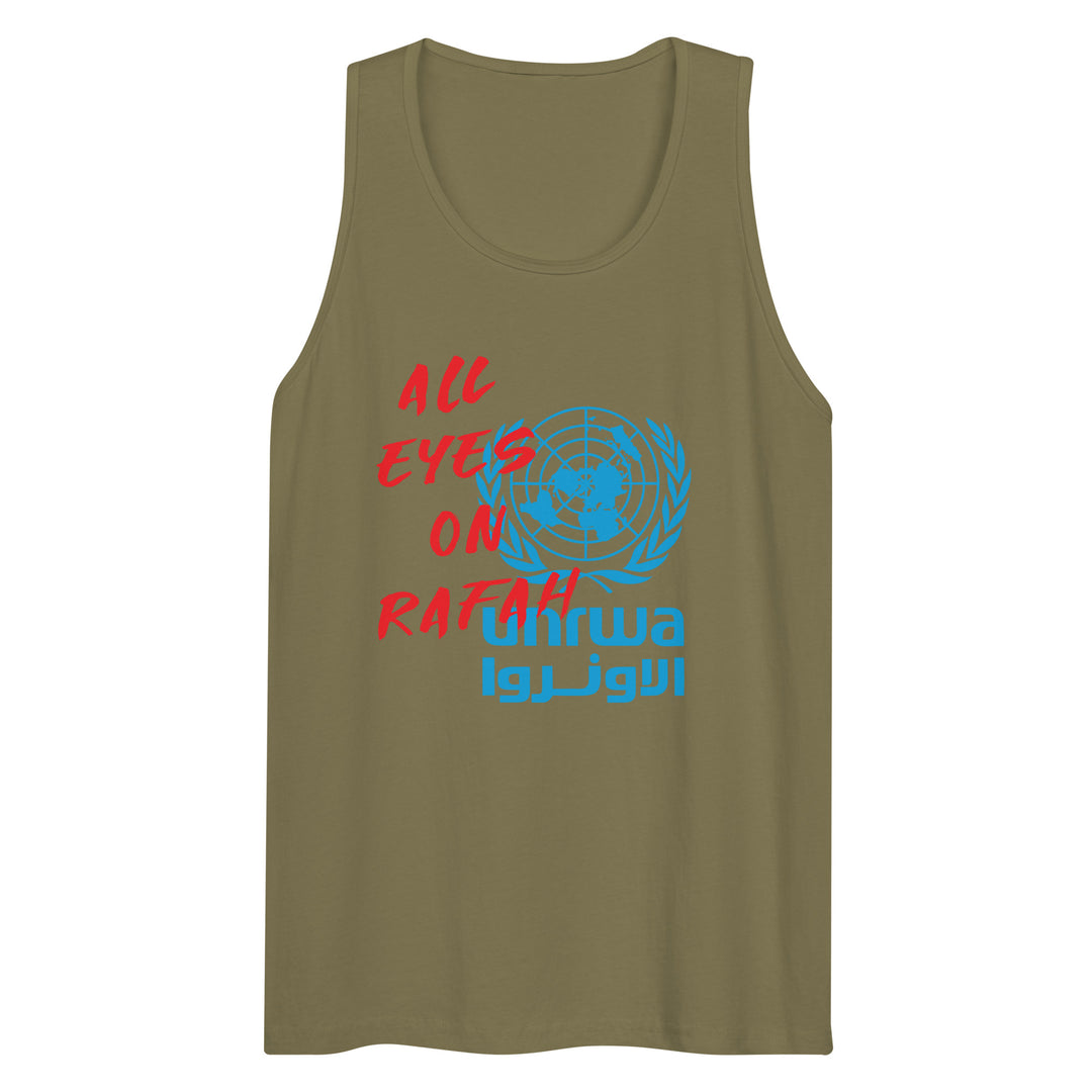 Men’s premium tank top - All Eyes on Rafah, Mens Premium Tank Top Military Green