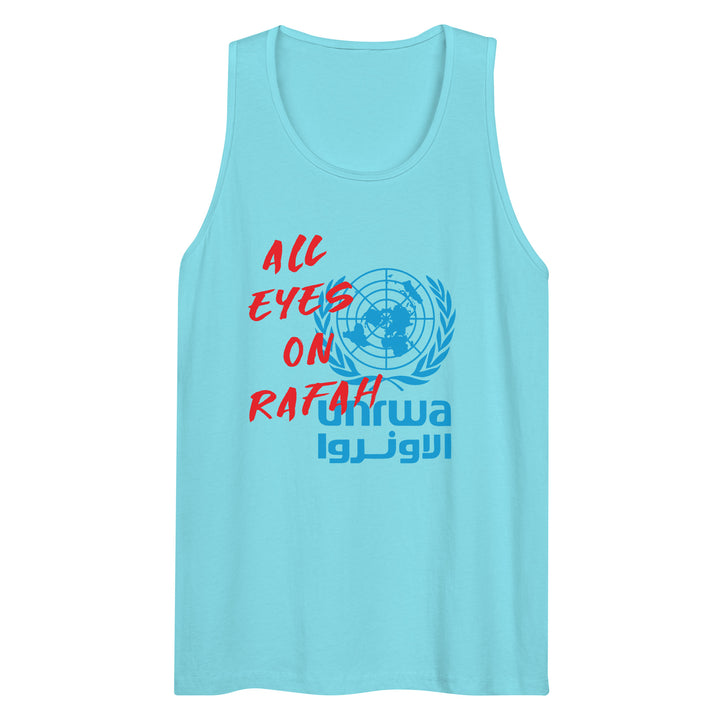 Men’s premium tank top - All Eyes on Rafah, Mens Premium Tank Top Pacific Blue