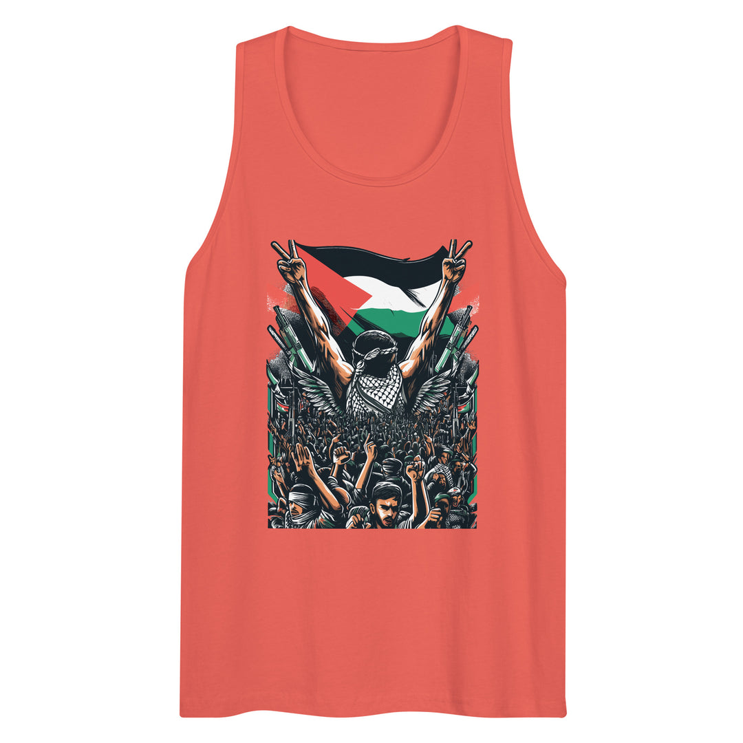 Men’s premium tank top - Art by Moh, Mens Premium Tank Top Coral