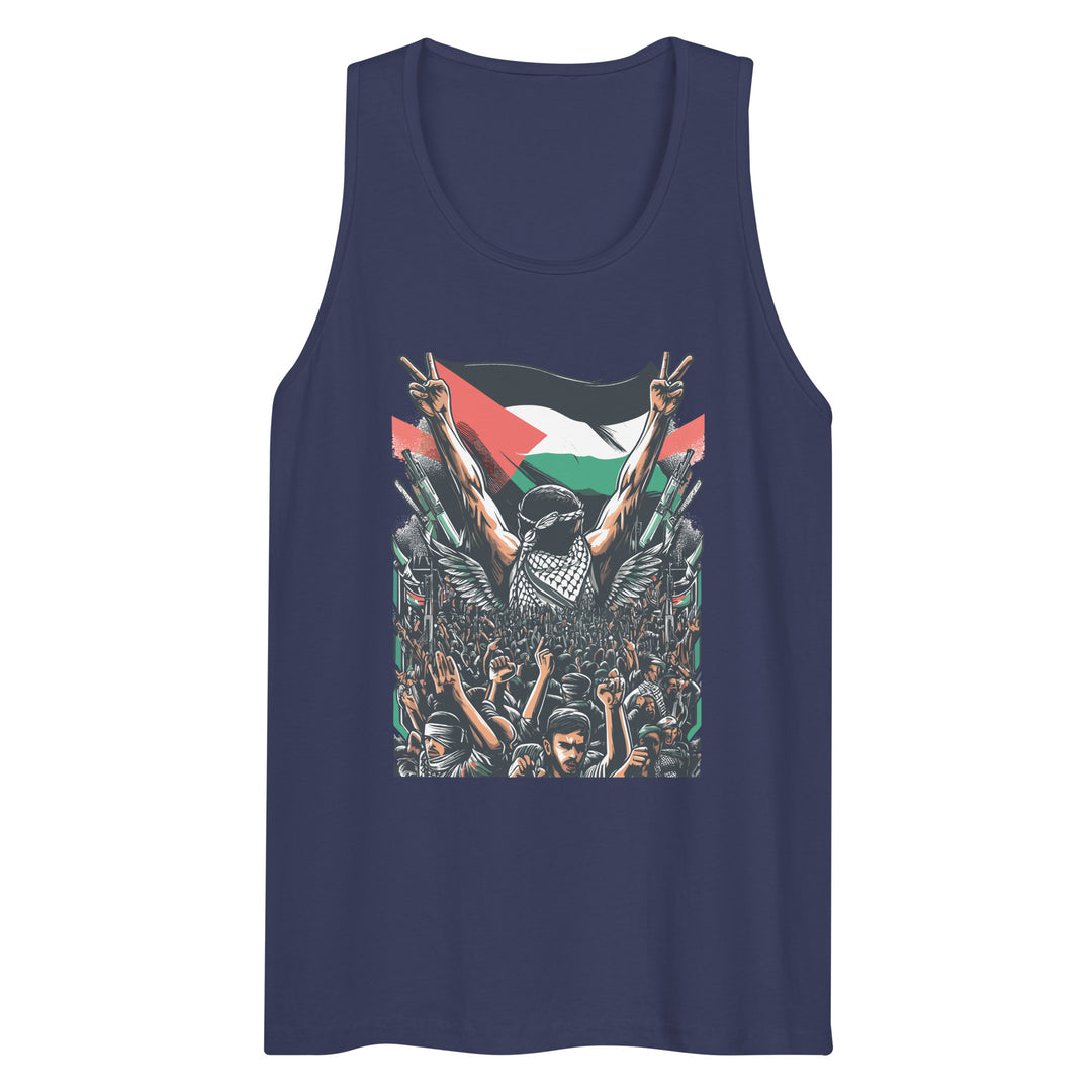 Men’s premium tank top - Art by Moh, Mens Premium Tank Top Harbor Blue