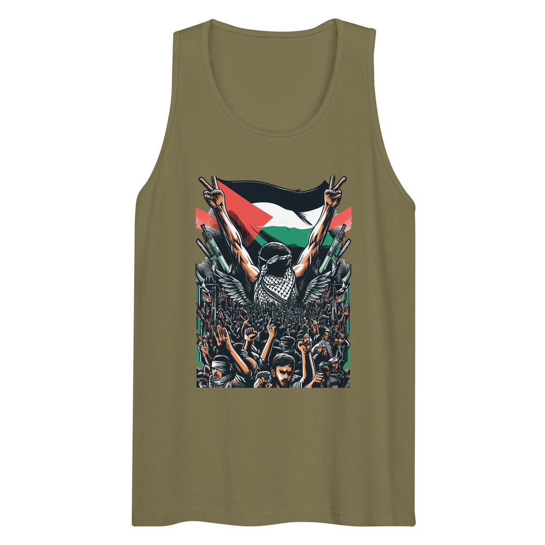 Men’s premium tank top - Art by Moh, Mens Premium Tank Top Military Green