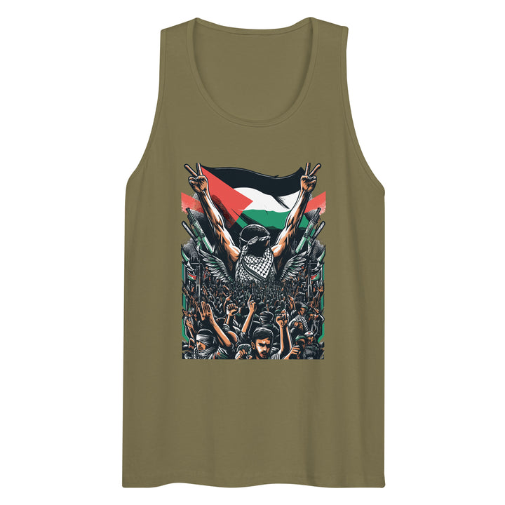 Men’s premium tank top - Art by Moh, Mens Premium Tank Top Military Green