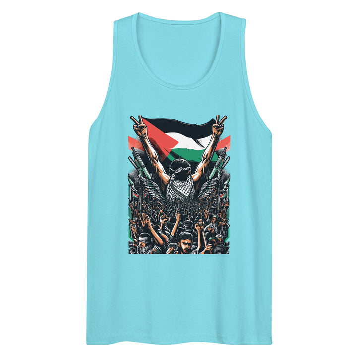 Men’s premium tank top - Art by Moh, Mens Premium Tank Top Pacific Blue